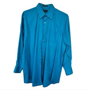 Mens Long Sleeve Dress Shirt Blue Size 16- 16.5 32/33